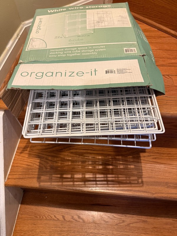 Organize-It 6-Cube White Wire Storage Unit Modular Grid Shelving Organizer Syste gallery