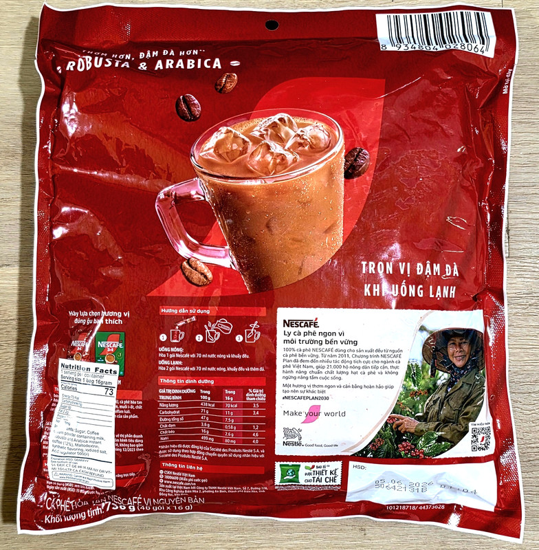 NESCAFÉ 3-in-1 Original (Vị Nguyên Bản) | Vietnamese Coffee Mix | 46ct (736g) gallery