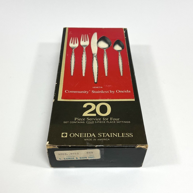 Oneida Stainless Community Venetia Flatware 20 Piece Set for 4 USA gallery