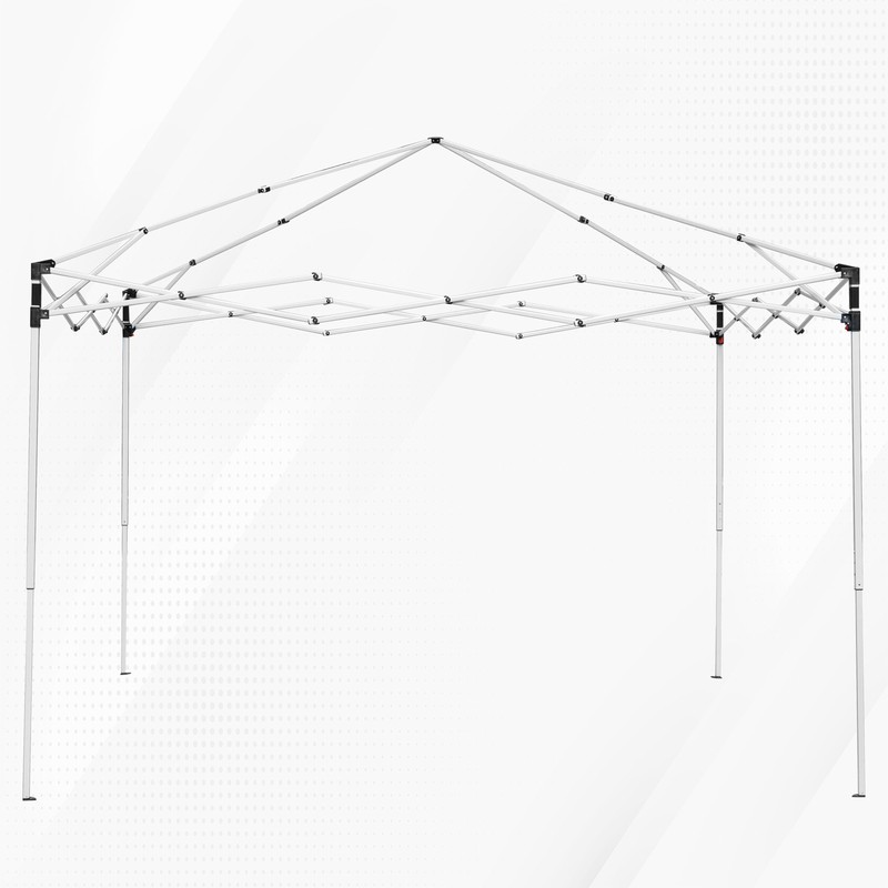 10 x 10FT Pop Up Height Adjustable Canopy Tent Folding Canopy w/Ropes Stake Grey gallery