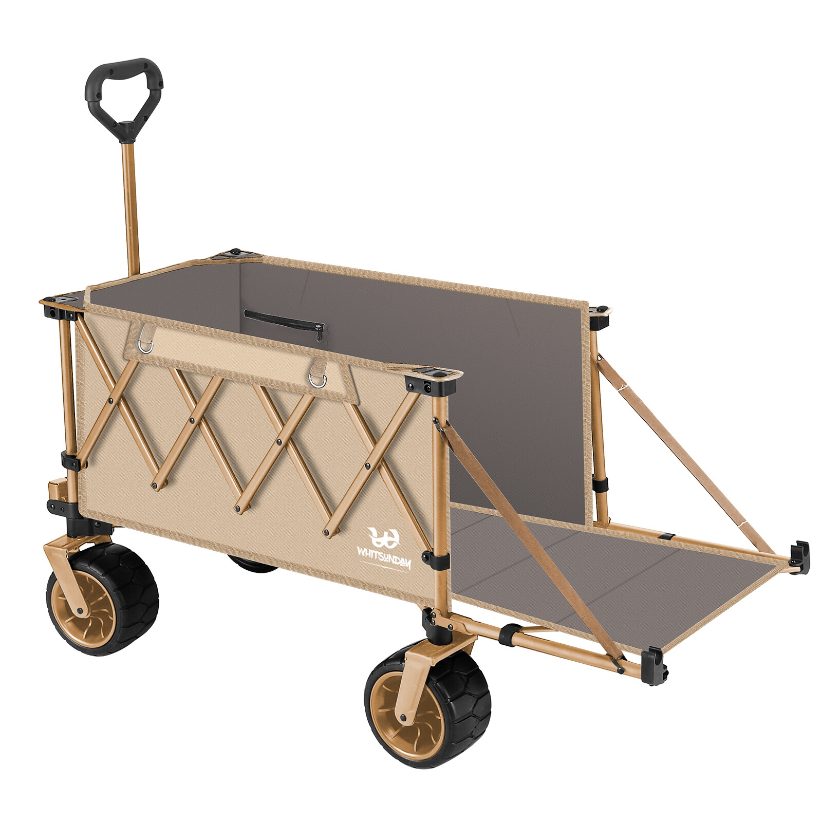 Heavy Duty Wagon,Collapsible Folding Wagon Beach Big Wheel with Tailgate gallery