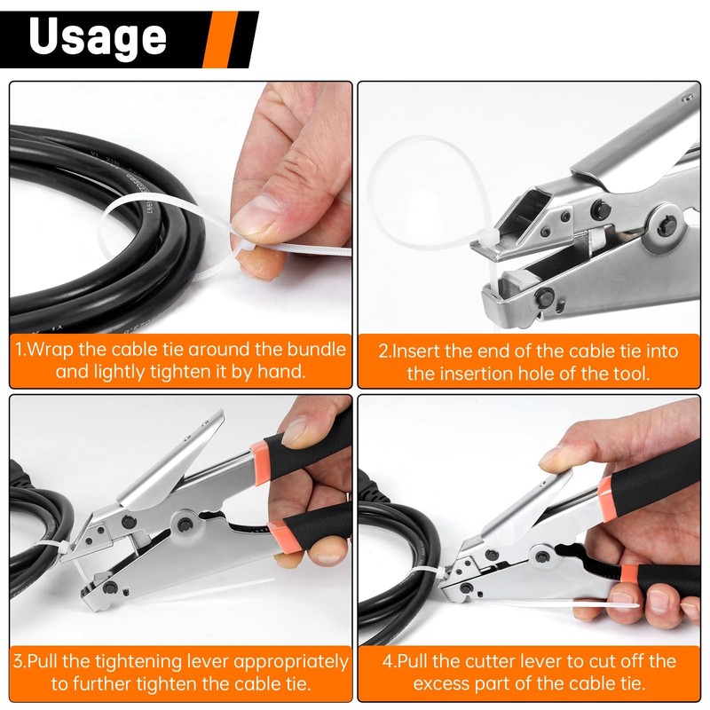 HeavyDuty Zip Tie Tool For Nylon Plastic AntiRust Clean Cut OneHand gallery