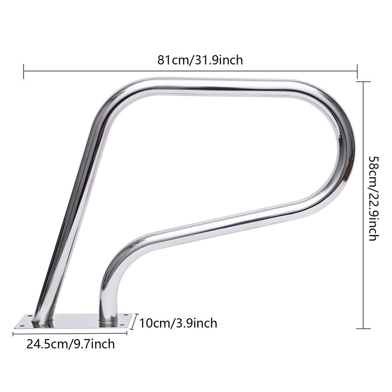 Stainless Steel Pool Handrail Rustproof Swimming Pool w/Blue Grip Cover 120kg gallery