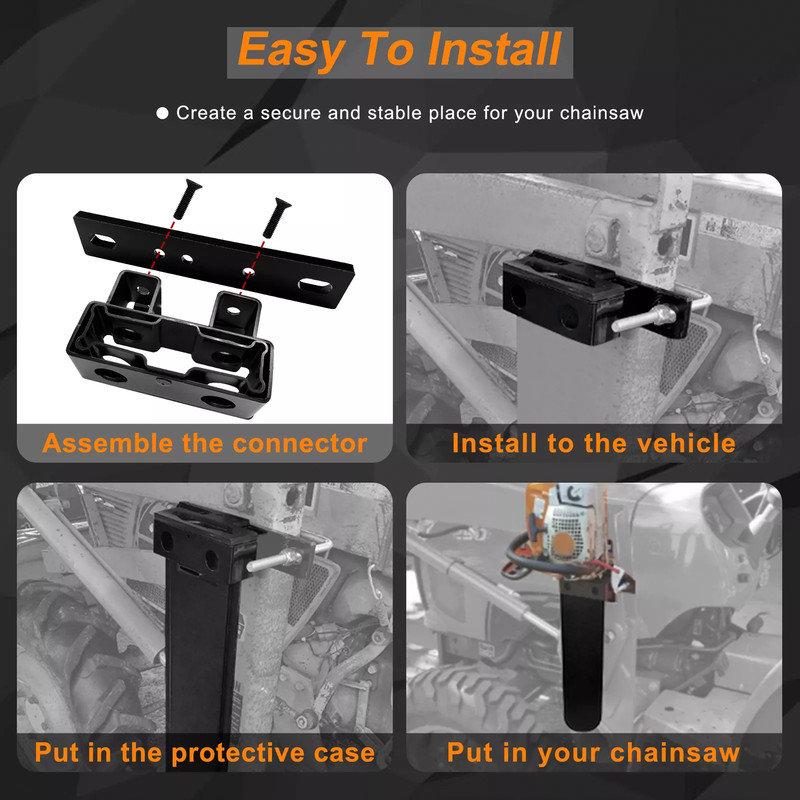 20" Universal Chainsaw Scabbard Carrier kit for Carrier Tractor ATV UTV Truck gallery