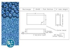 SmartLine 12 x 20′ x 4′ Flat Bottom Rectangle Liner For Fanta-Sea™ Swimming Pool