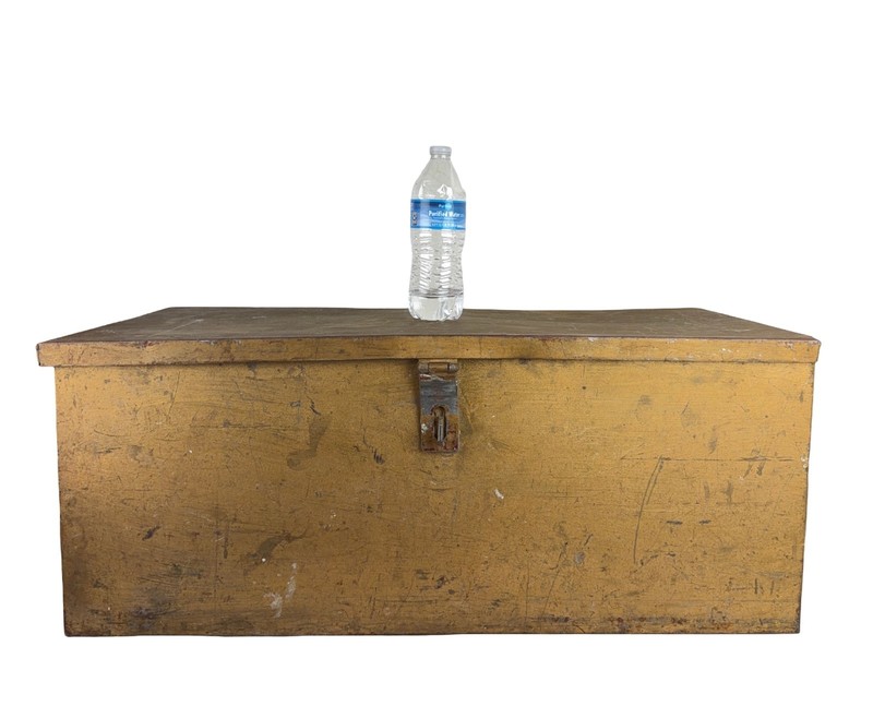 Large Hand Welded Scrap Metal Lockable Trunk 30 x 16.5 x 14" gallery