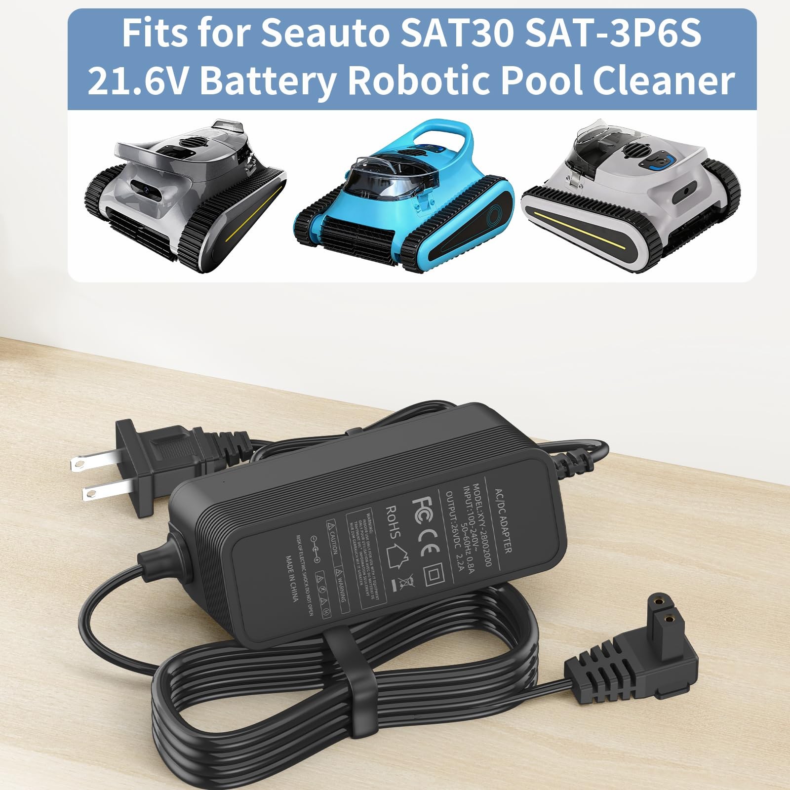 26V Charger for 21.6V Battery Pool Cleaner Compatible with Seauto Crab CR and... gallery