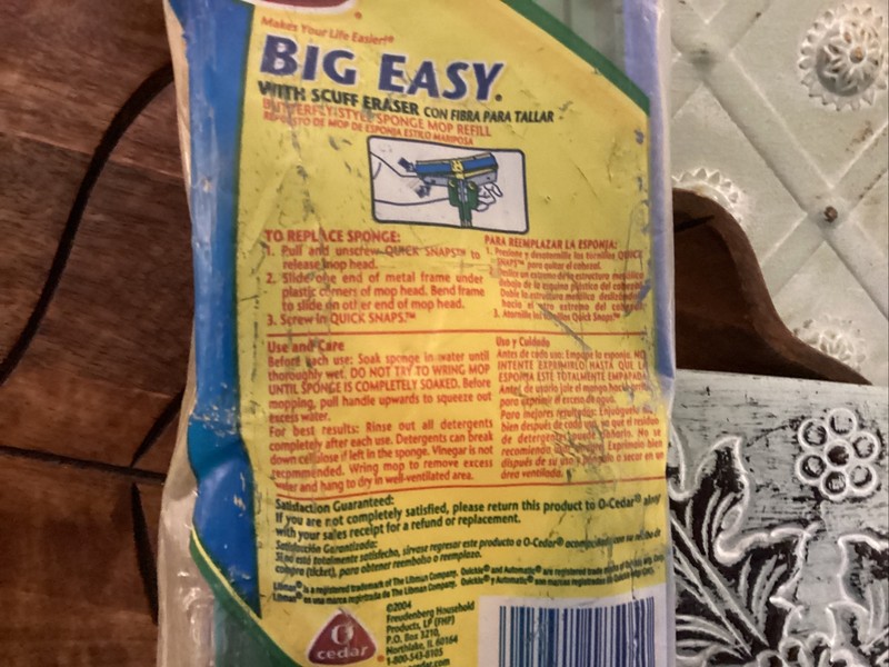 O Cedar Big Easy Flat Sponge Mop Refill Super Absorbent Sponge NOS NIB Yellow gallery