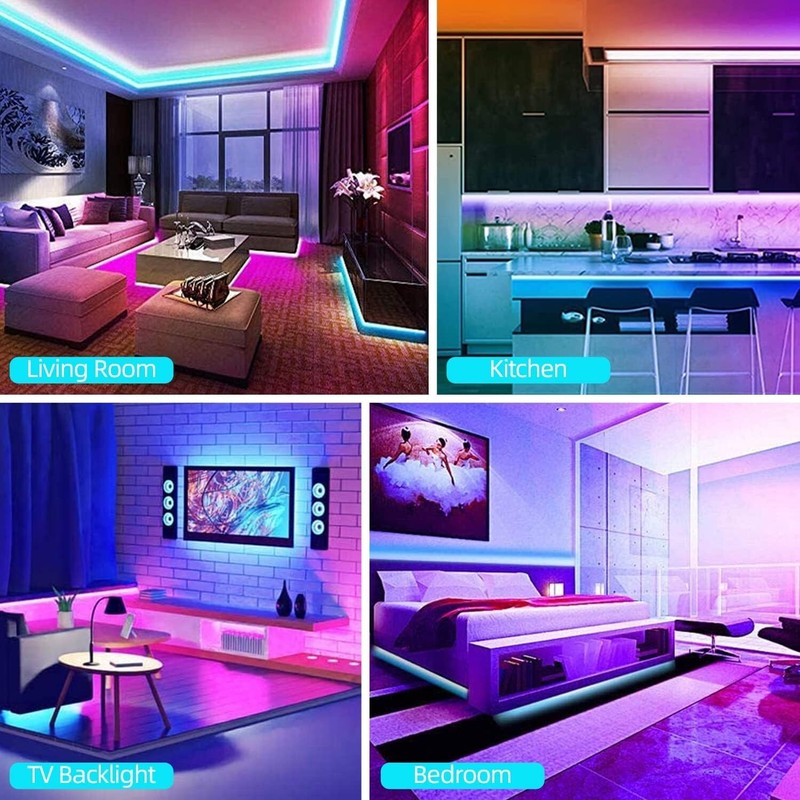 100Ft LED Strip Lights, Smart Light with App Remote Control, RGB LED Lights for gallery