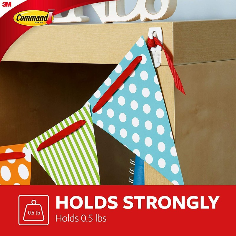 Command Mini Hooks, White, 6-Hooks, 8-Strips, Organize Damage-Free gallery