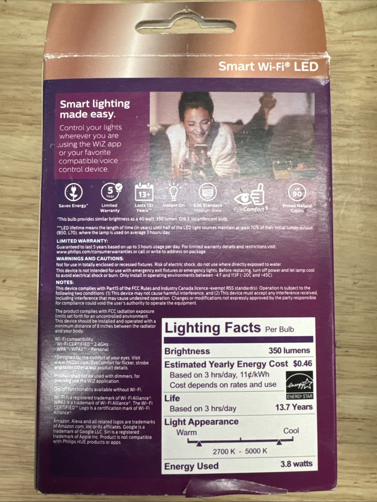 Philips Smart Bulb LED 40W Dimmable Wi-Fi Wiz Connected Light gallery