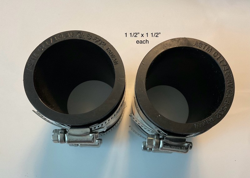 5 Flexible PVC Rubber Coupling Connectors w/ Stainless Steel Clamps gallery