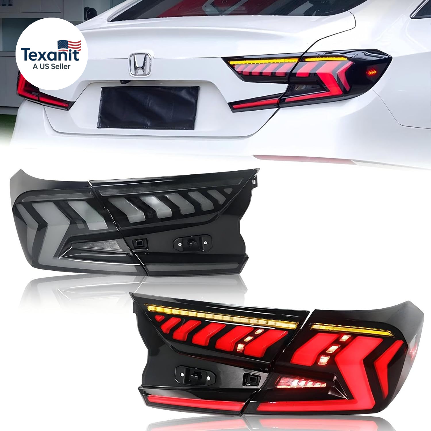 LED Taillight Assembly for 10Th Gen Honda Accord 2018 2019 2020 2021 2022 Smoke gallery