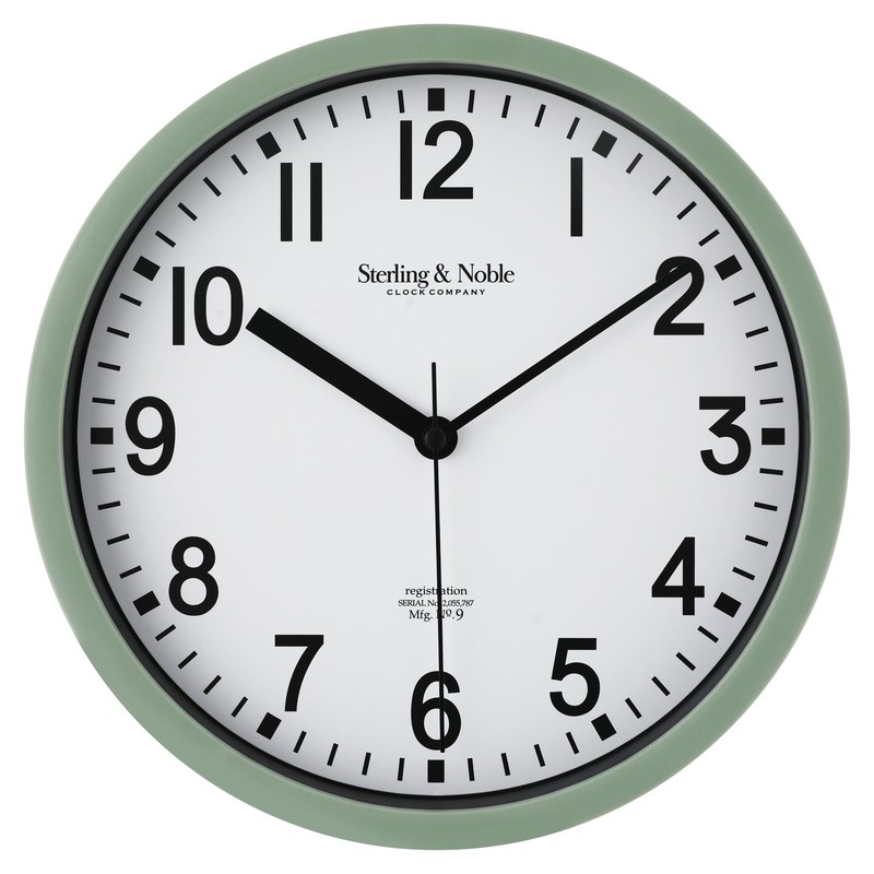 (4 pack) Basic Indoor 8.78" Sage Analog Round Modern Wall Clock gallery