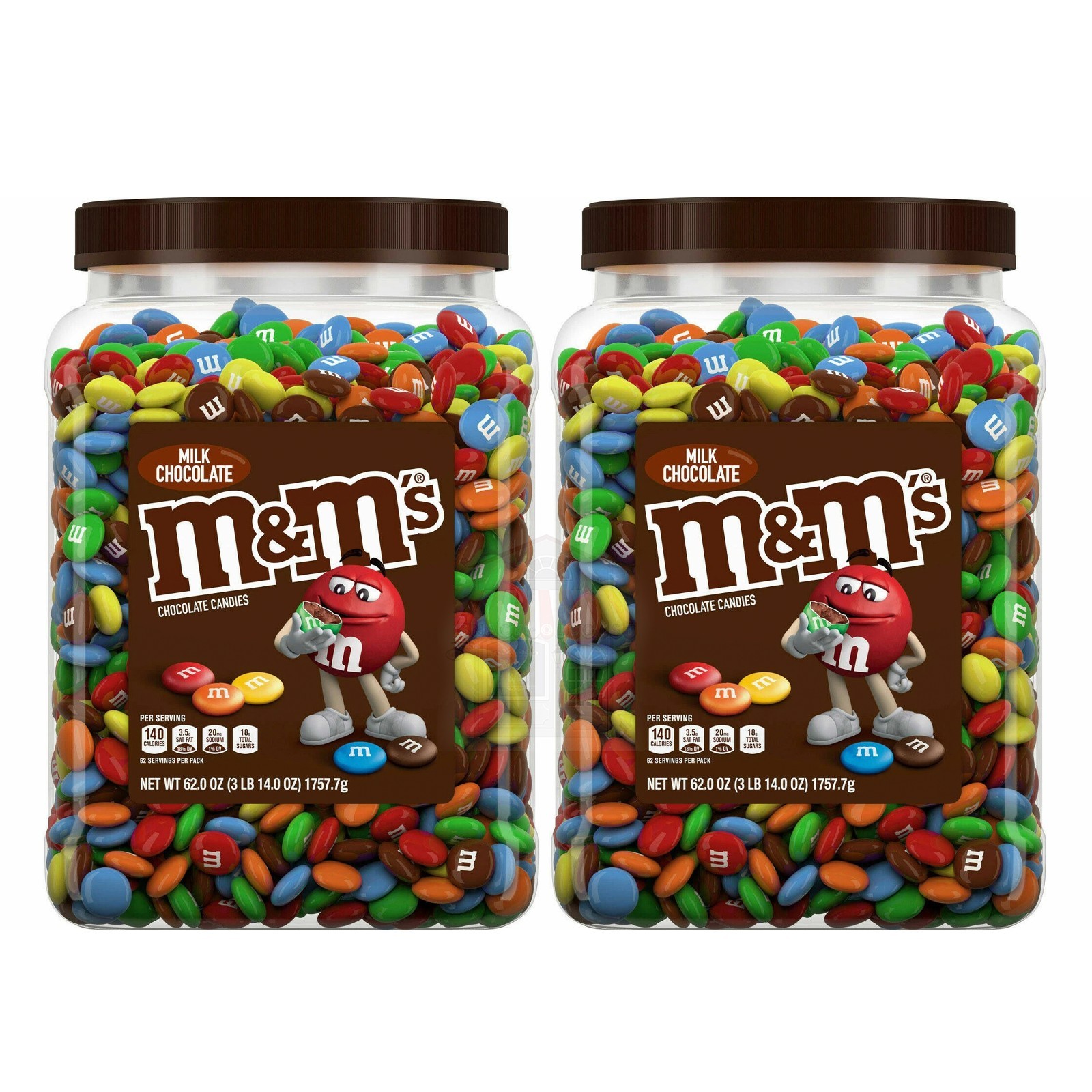 M&M's Milk Chocolate & Peanut Milk Chocolate Candy Jar 62 oz (3Lb 14oz)/1757.7g gallery