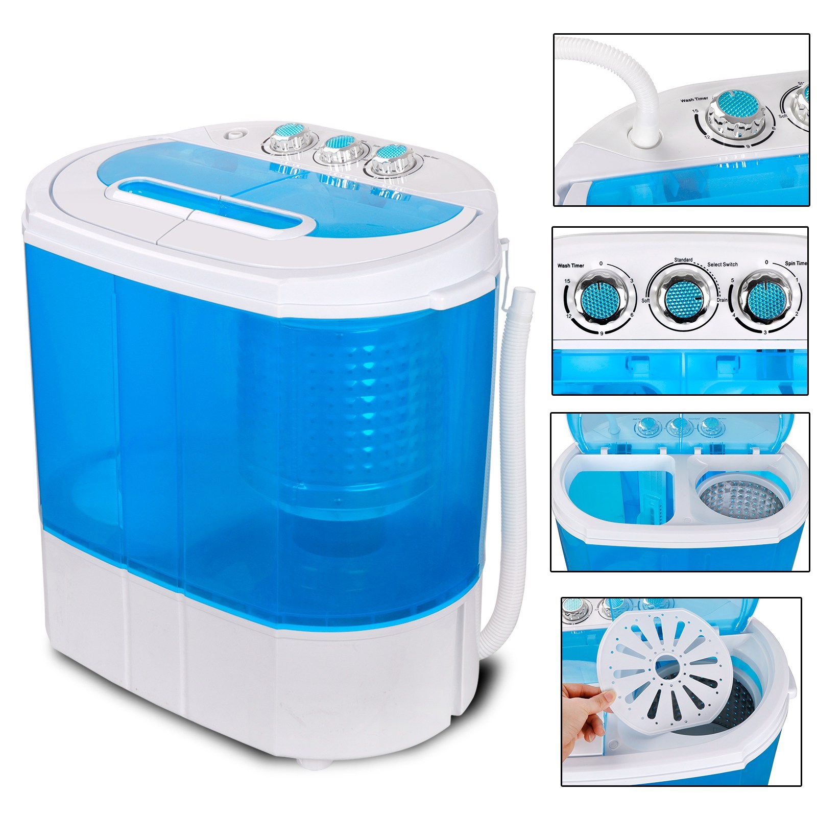 Mini Portable 9lbs Washing Machine Compact RV Dorm Laundry Washer Spin Dryer gallery
