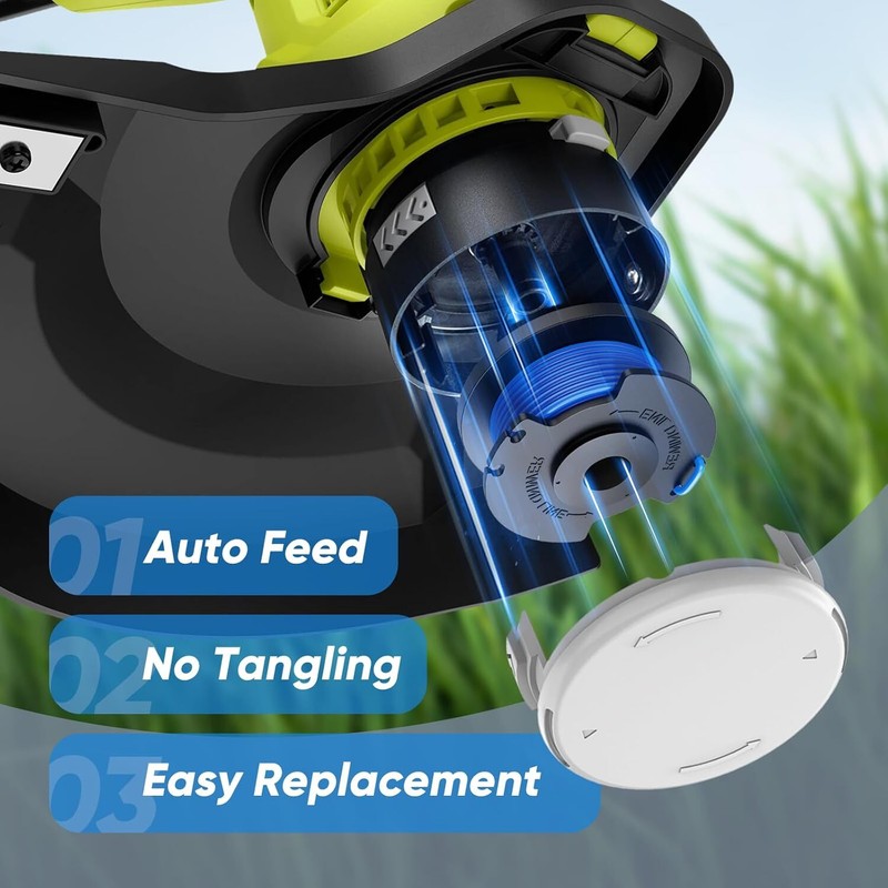 9Pack For Ryobi Spool One+String Trimmer Line 18V 24V 40V Weed Eater with 3 Cap gallery