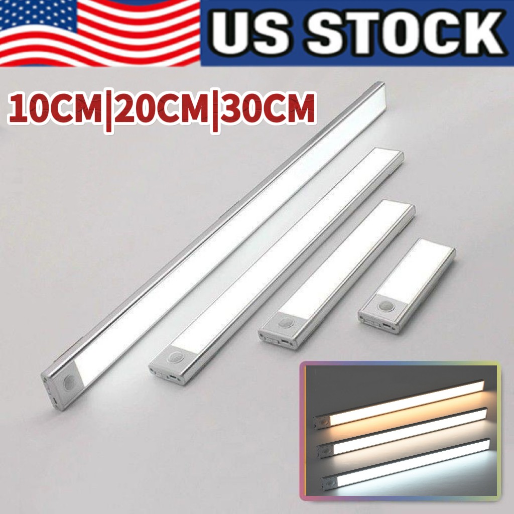 Rechargeable LED Motion Sensor Under Cabinet Closet Light USB Kitchen Lamp Strip gallery