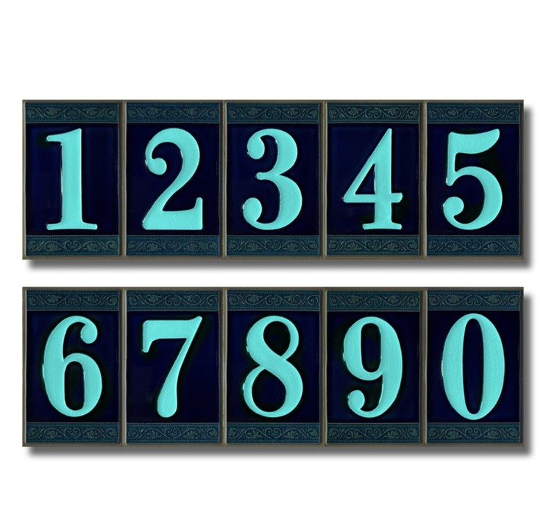 House numbers in Ceramic.4x3’’ Glow In The Dark Made/painted By Hand in ItalY gallery