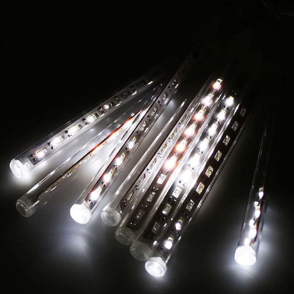 Solar Meteor Shower LED Lights Waterproof Light Tube String Garden Outdoor Decor