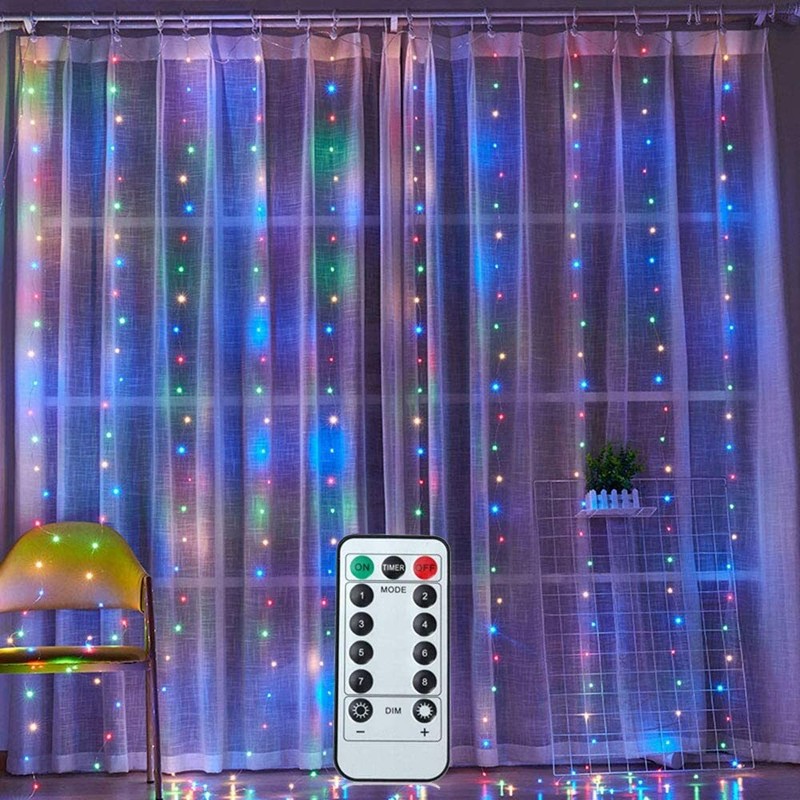 LED Curtain Fairy String Lights USB Window Hanging w/ Remote Home Xmas Decor gallery