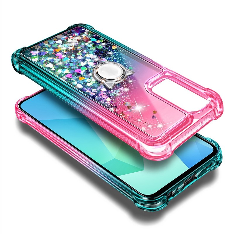 For Samsung Galaxy A16 5G & 4G Case Liquid Glitter Waterfall Cover + Lanyard gallery