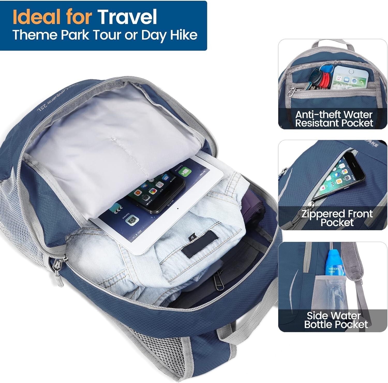 25L Packable Daypack with Adjustable Straps - Versatile Outdoor Companion 5