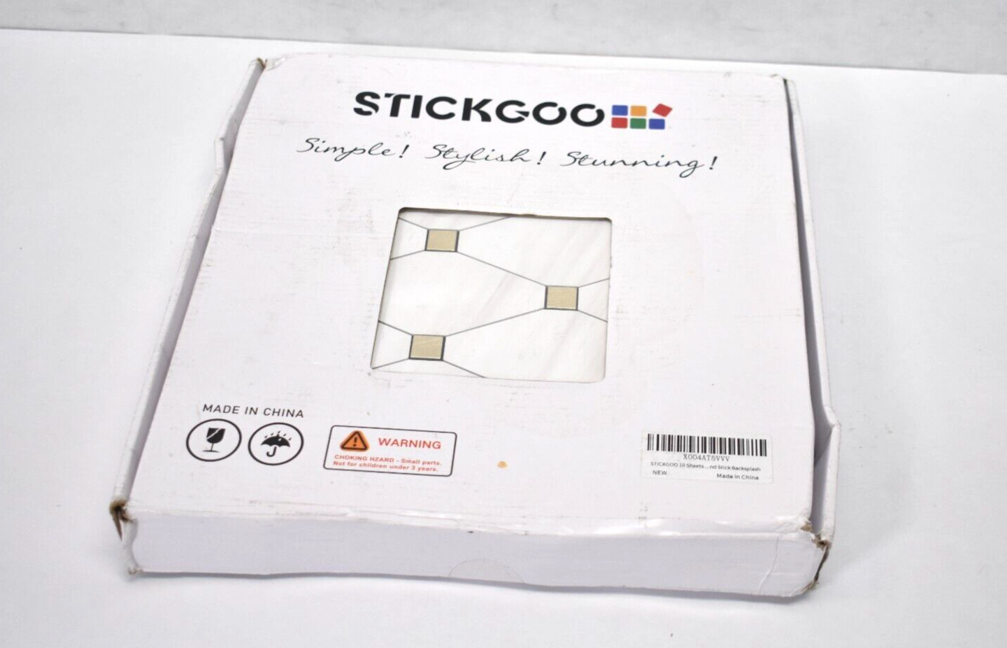 Stickgoo 10 Sheets Peel & Stick Backsplash Polished Dolomite Mixed Metal PVC gallery