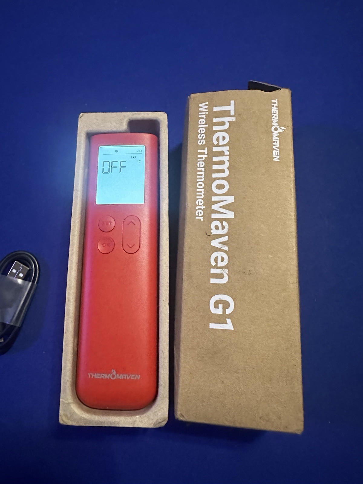 ThermoMaven G1 Wireless Meat Thermometer – Sub‑1G 3000 ft Range, Smart Display gallery