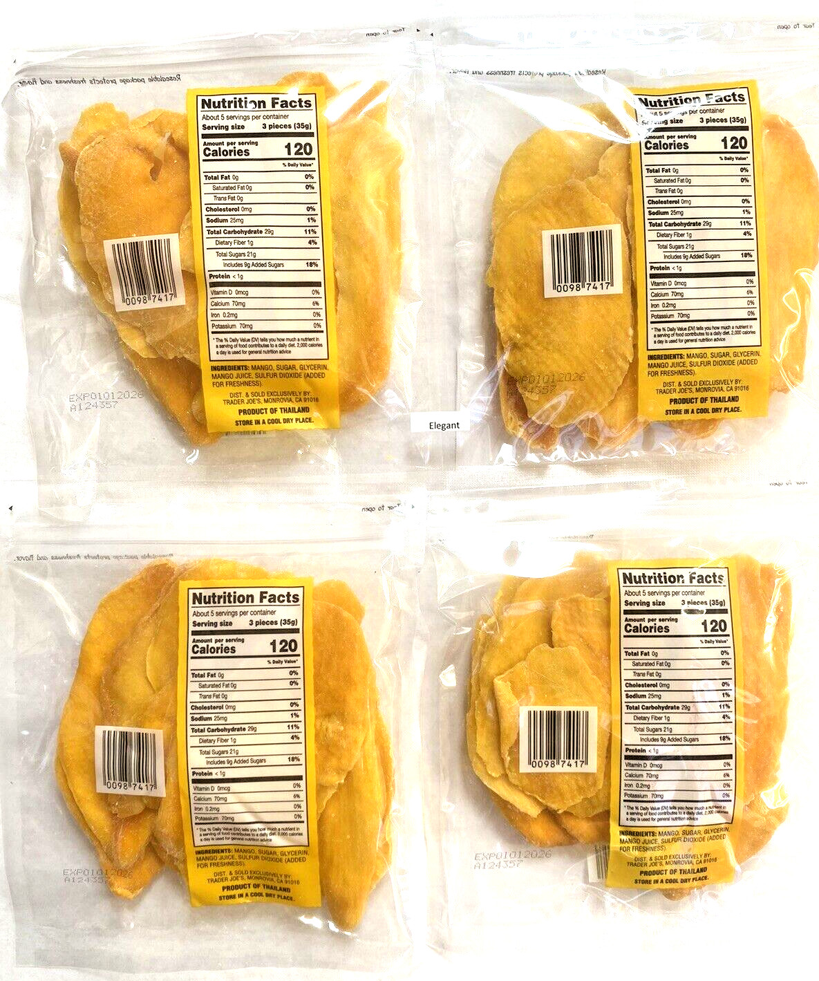 4 PACKS Trader Joe's Dried Fruit Soft & Juicy Mango 6 oz Each Pack gallery