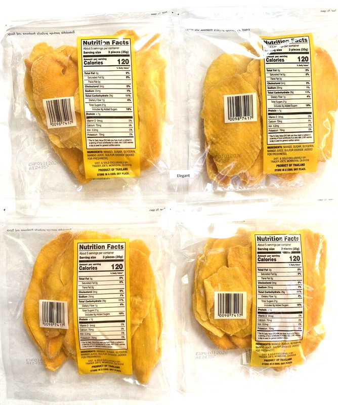 4 PACKS Trader Joe's Dried Fruit Soft & Juicy Mango 6 oz Each Pack gallery