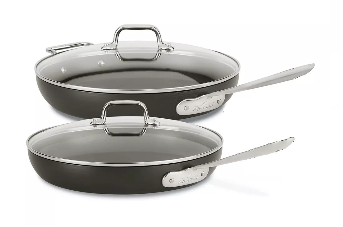 All-Clad HA1 Hard Anodized Non Stick Fry Pan Set 4 Pc, 10, 12 Inch, with Lid gallery