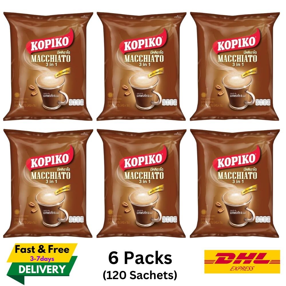 6x Kopiko Macchiato 3in1 Instant Coffee Mix 120 Sachets gallery