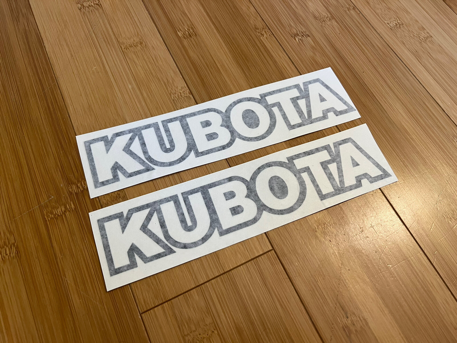 KUBOTA TRACTOR VINYL DECAL STICKER - Black 9" Wide - SET OF 2 Tractor gallery