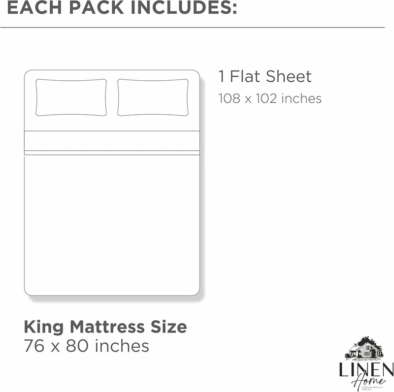 100% Cotton Percale 1 Flat Sheet, King Size - Crisp, Cool and Strong Bed Line... gallery