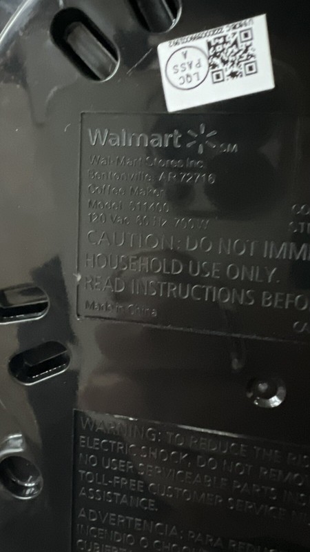 Black Walmart Coffee Maker Model 511400 gallery