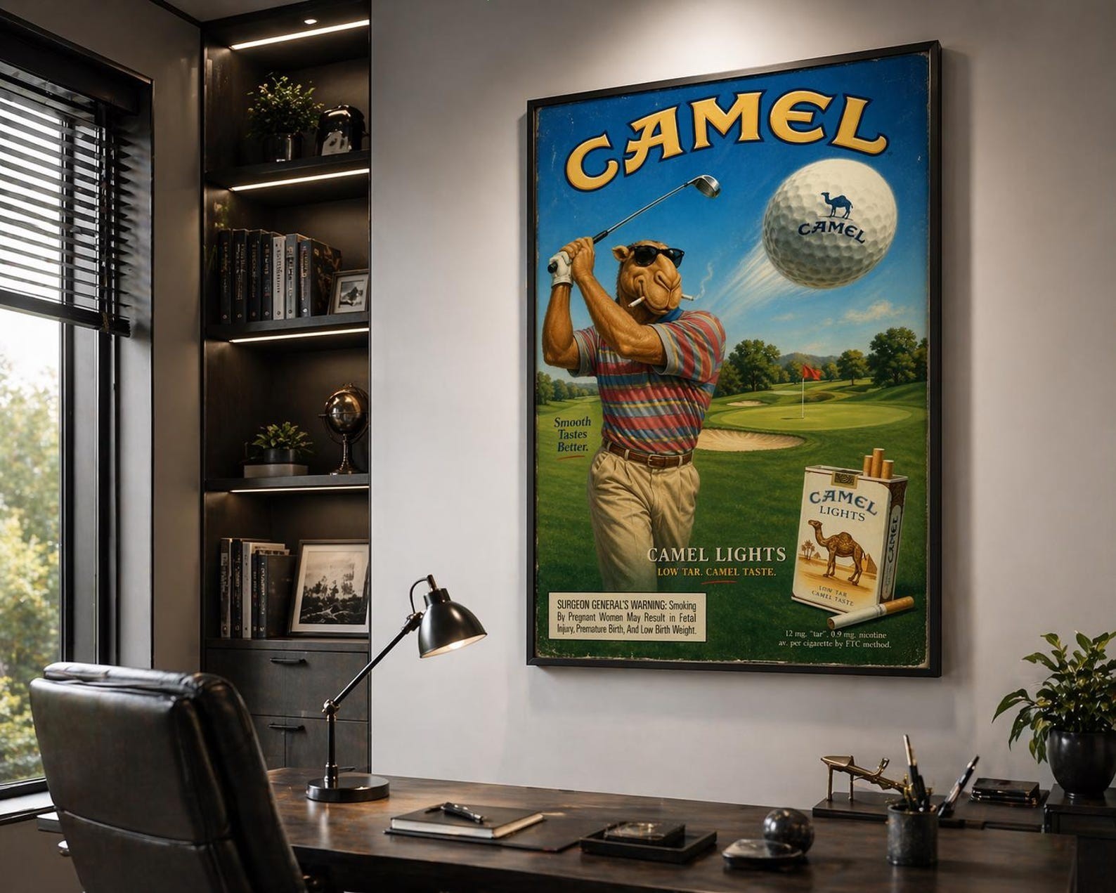 Vintage Camel Golf Poster, Retro Cigarette Ad Wall Art, 80s Style Camel Artwork gallery