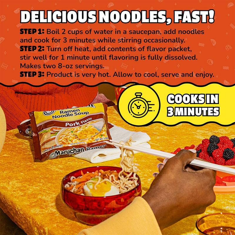 Ramen Pork, Instant Ramen Noodles, Ready to Eat Meals, 24 Count gallery