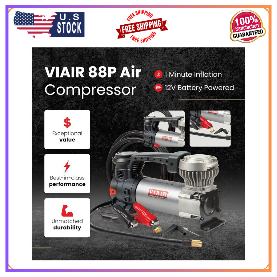 VIAIR 88P Portable 12V Air Compressor Tire Inflator 120 PSI for 33" Tires gallery