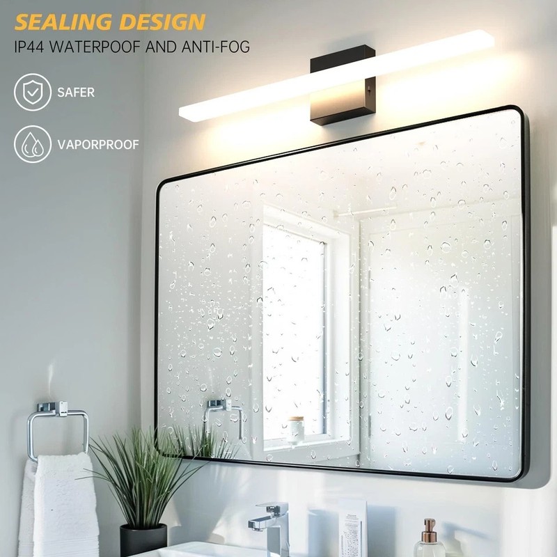 Bathroom Vanity Light 23.6" Dimmable 5CCT LED Black Wall Lamp Mirror Fixture gallery