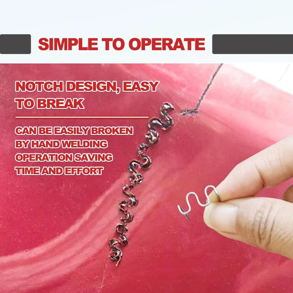 1200 Plastic Welder Staples - 6 Types Hot and Wave Varies (6 sizes), Silver gallery
