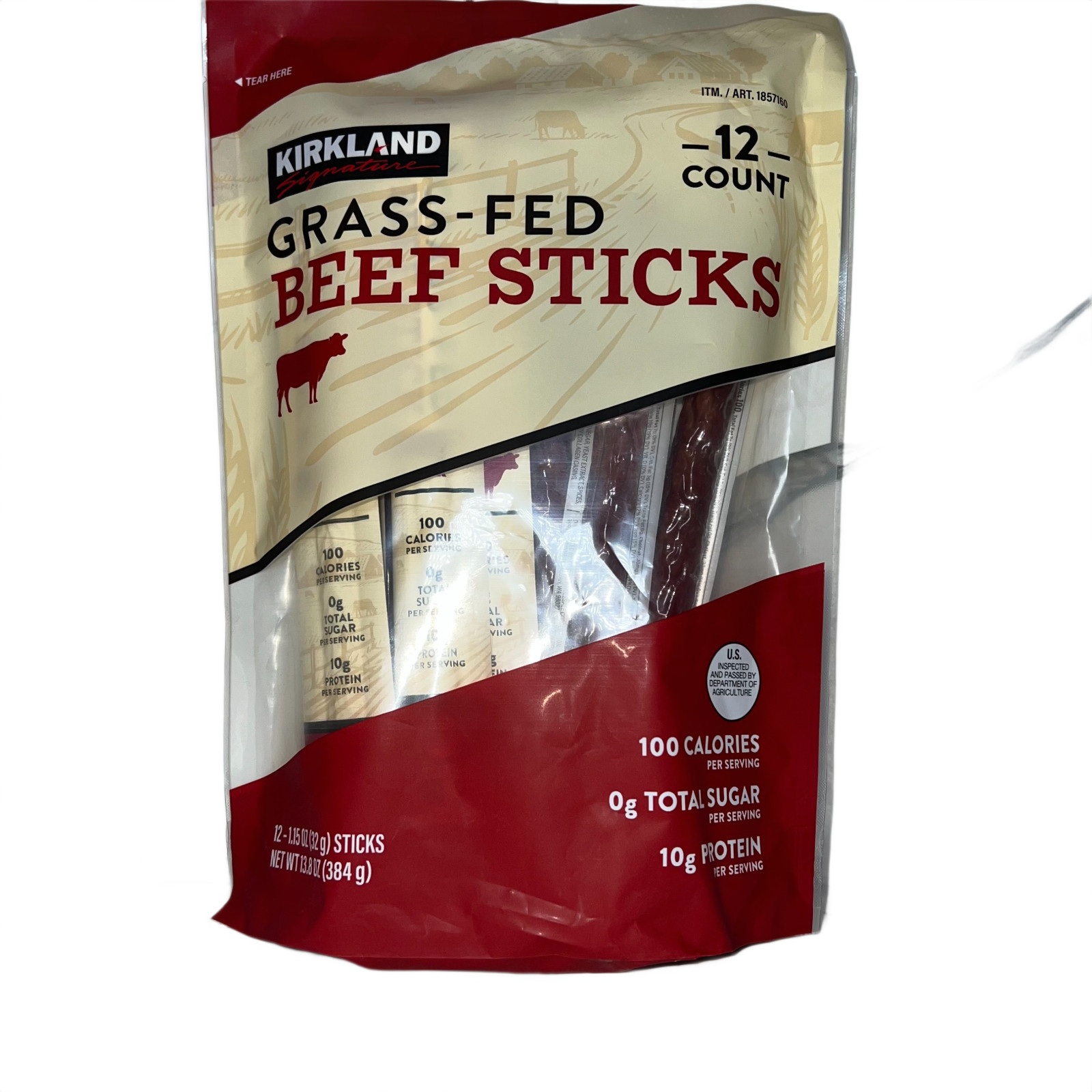 Kirkland Signature Grass‑Fed Beef Sticks 1.15oz 12 Pack BB 02/2027 New gallery