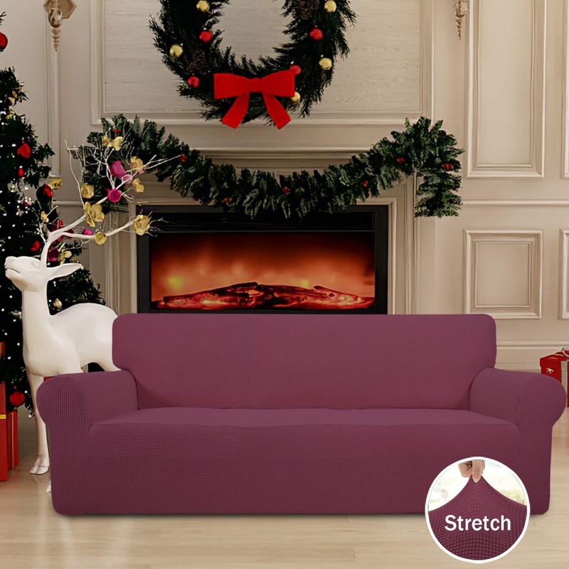 Easy-Going Stretch Sofa Slipcover 1-Piece Cover Large Sofa, Ash Rose gallery