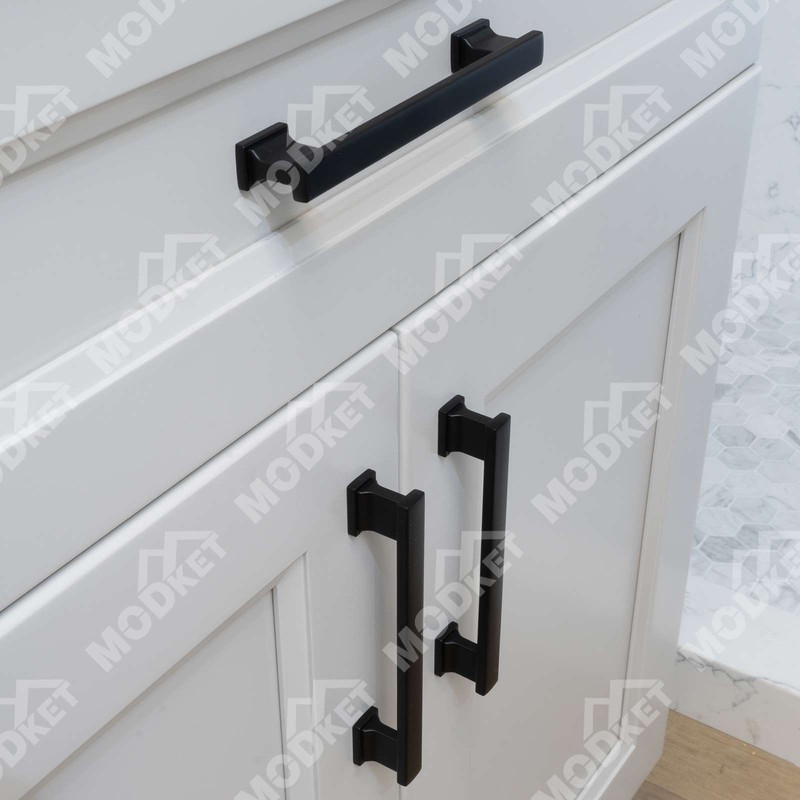 Solid Metal Matte Black Cabinet Pulls Knobs Handles Kitchen Bath Drawer Hardware gallery