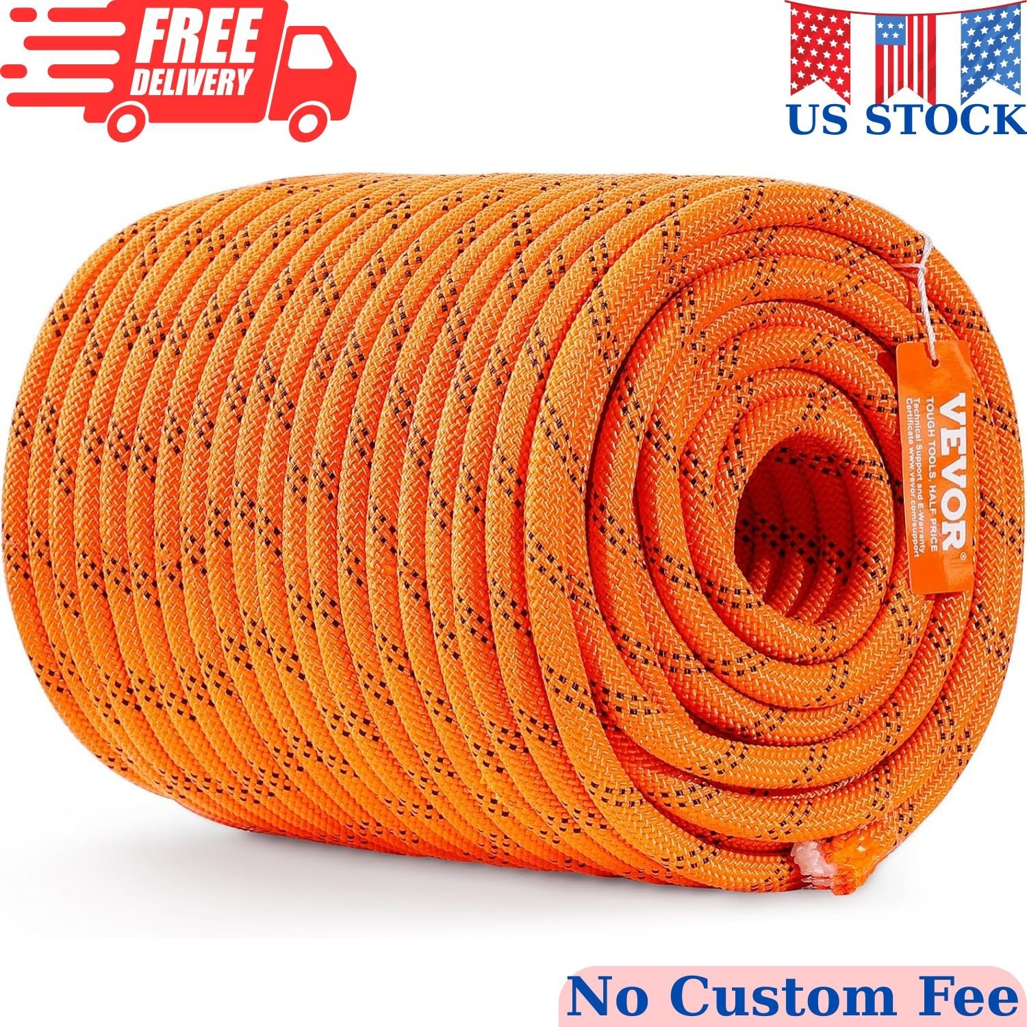 Double Braided Polyester Rope, 1/2 in x 220 ft, 48 Strands, 8000 LBS Breaking gallery