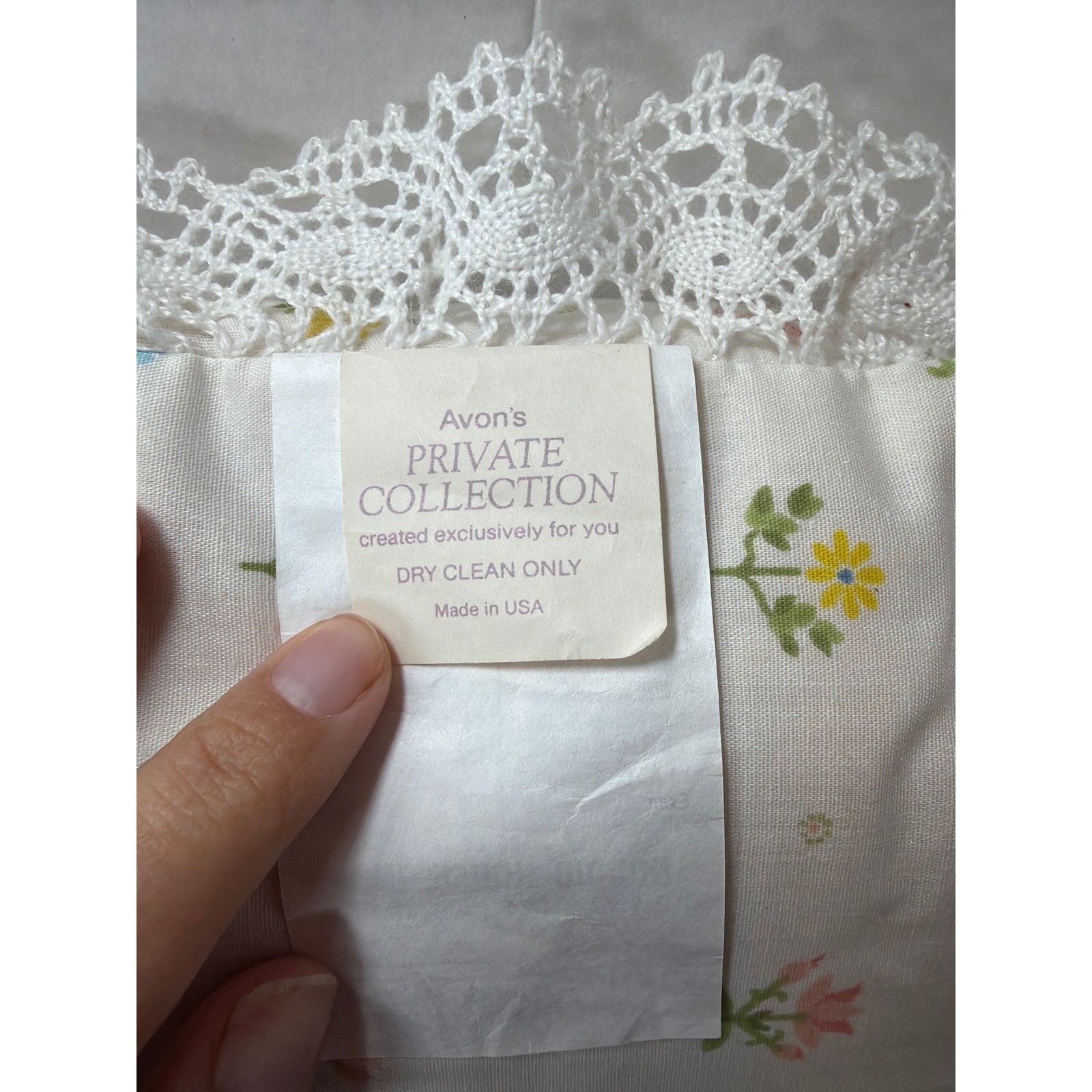 NEW VTG Avon Private Collection Throw Pillow Floral Lace Ribbon Cottagecore gallery