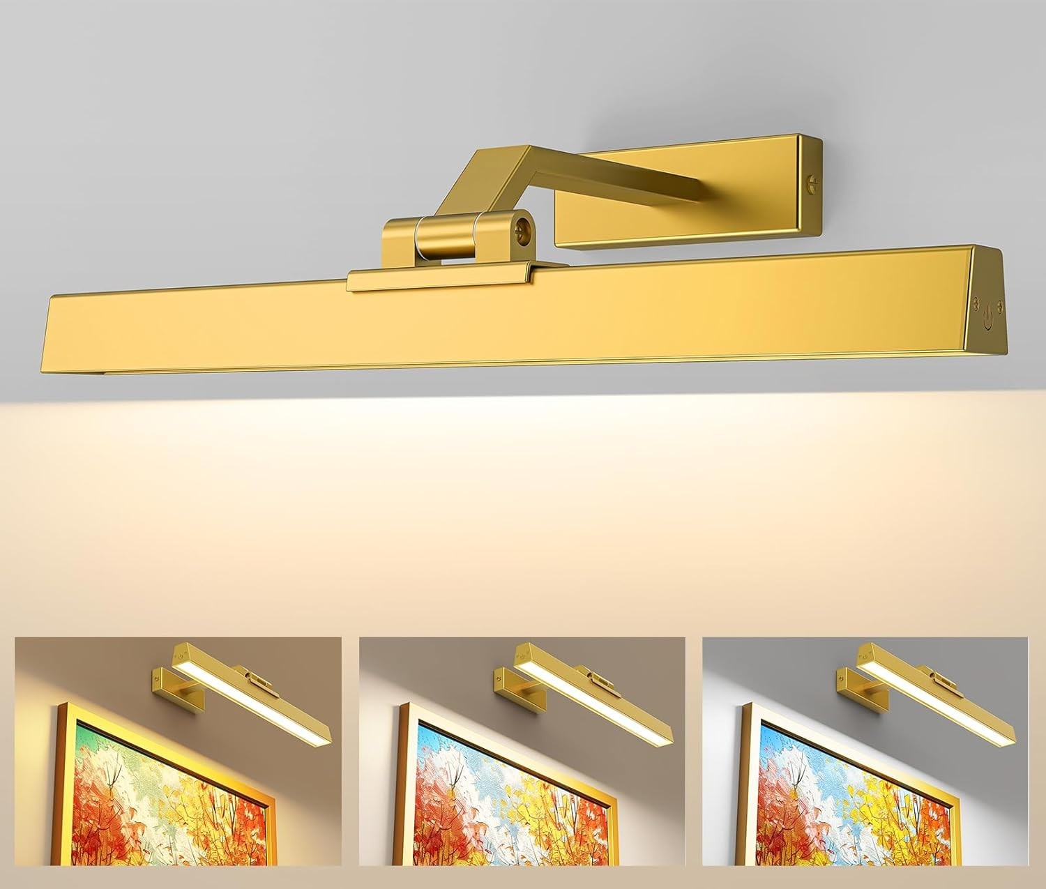 LRLITE Battery Operated Picture Light Gallery Light for Paintings CCT Dimmable gallery