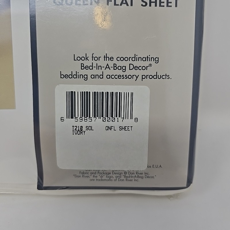 Dan River Mostly Cotton Luxury Percale Queen Sheet Set IVORY - BRAND NEW gallery