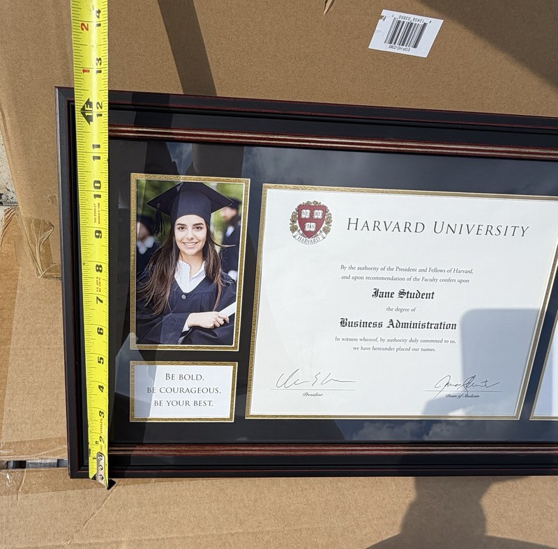 24x13 Graduation Diploma Frame Black Gold College Degree Frame w Photo Tassel gallery