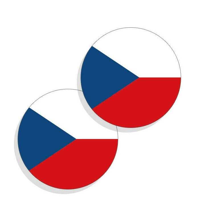 Czechia Flag Stickers Flag Decals Czechia Flag Vinyl Stickers Round 4pack gallery
